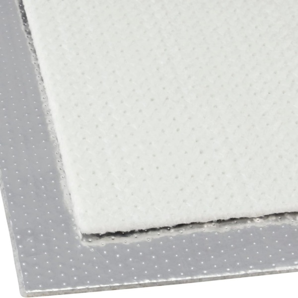 Adhesive backed heat shield mat for transmission tunnel